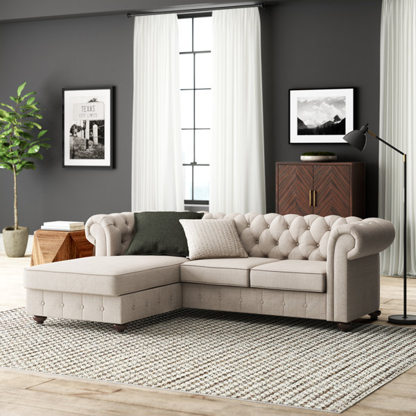 Greyleigh™ Quitaque Upholstered Chaise Sectional & Reviews Wayfair Canada